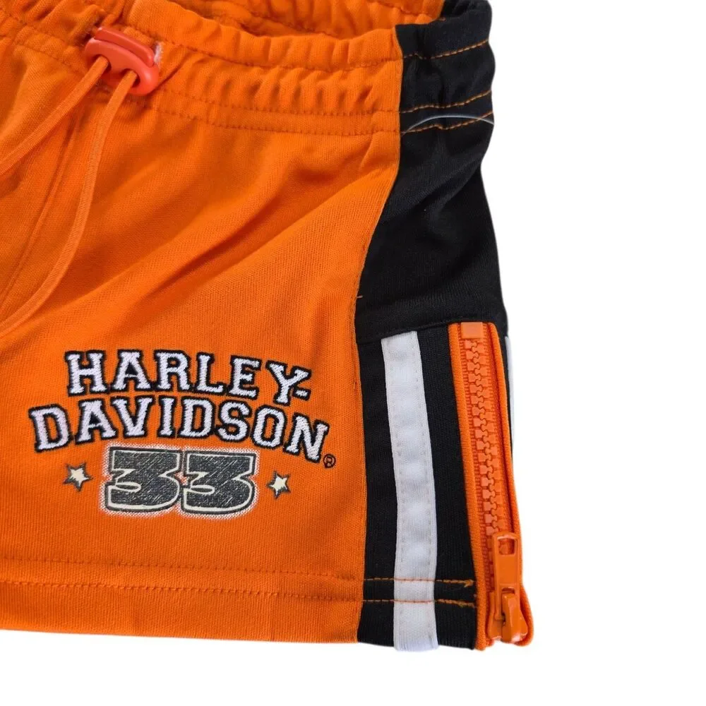 Vintage Harley Davidson Toddler Outfit Size 4-5 T Shirt Shorts Black Orange NWT